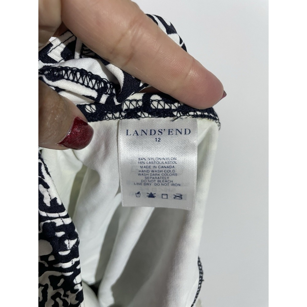 Lands End One Piece Swimsuit 12 Floral Beach Resort Cruise Slimming Pool Tanning - Picture 8 of 11